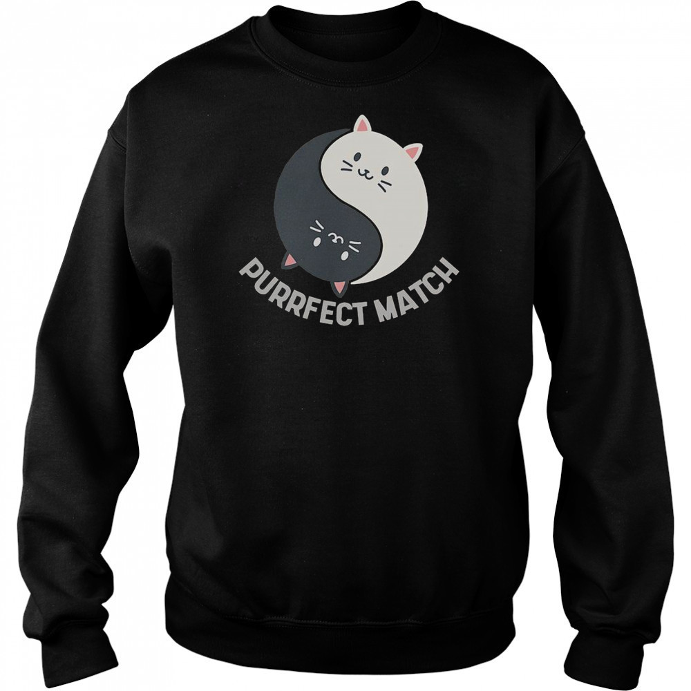 Good Purrfect Match Balance Cats Cute Kawaii Art T-Shirt Hoodie