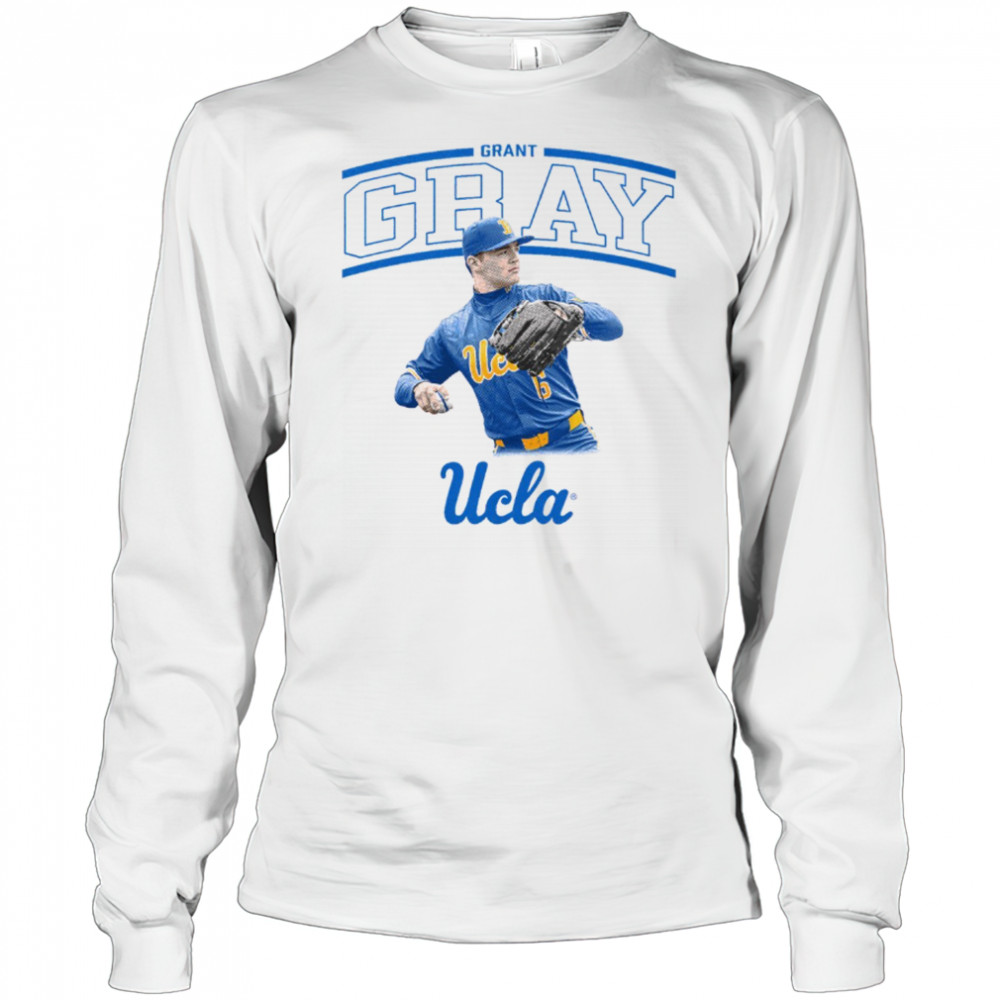 Grant Gray Illustrated UCLA Bruins Baseball NCAA Division I t-shirt Long Sleeved