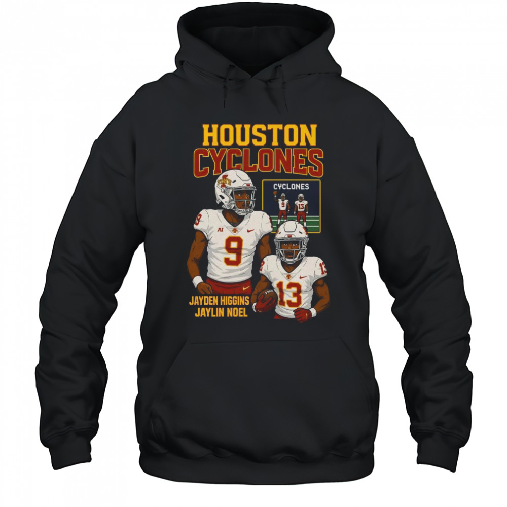 Houston Cyclones Jayden Higgins And Jaylin Noel NFL Draft 2025 Caricatures t-shirt Hoodie