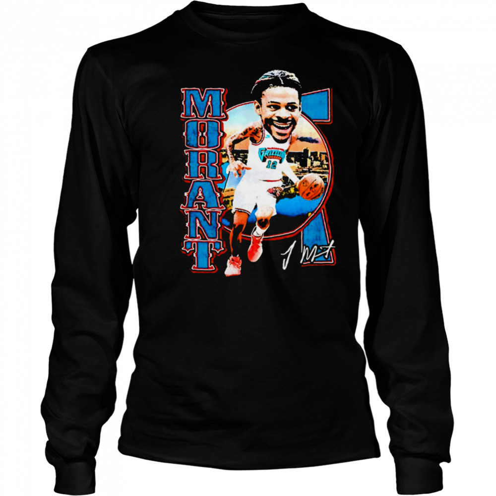 Ja Morant Memphis Grizzlies big head signature shirt Long Sleeved