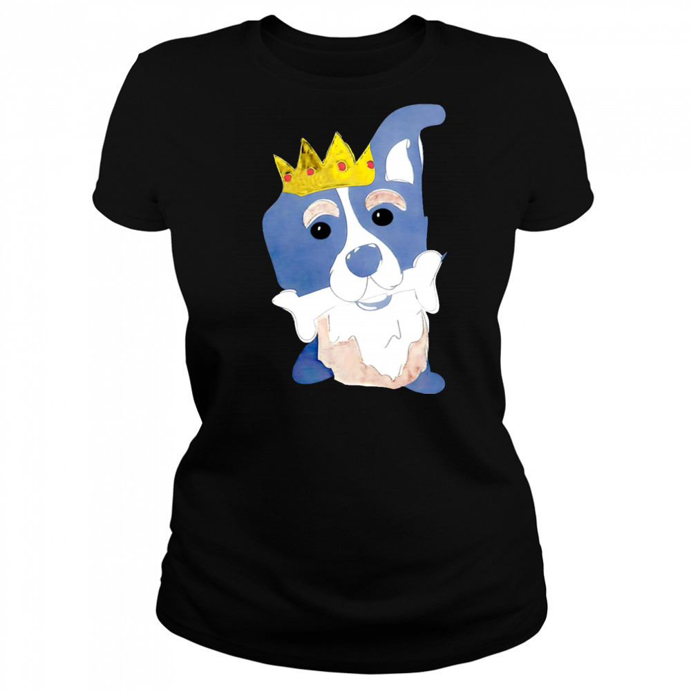King dog chews bones cartoon shirt Women's T-shirt