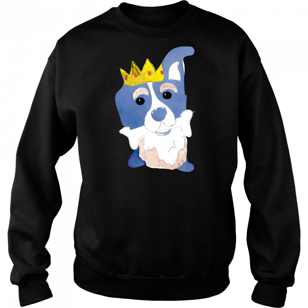 King dog chews bones cartoon shirt Hoodie