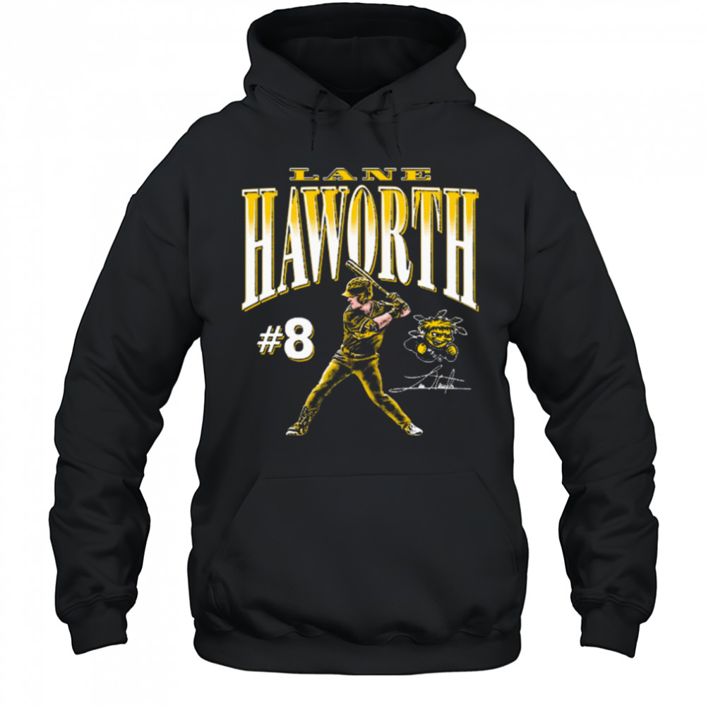 Lane Haworth #8 Wichita State Shockers baseball NCAA Division I Portrait Signature t-shirt Hoodie