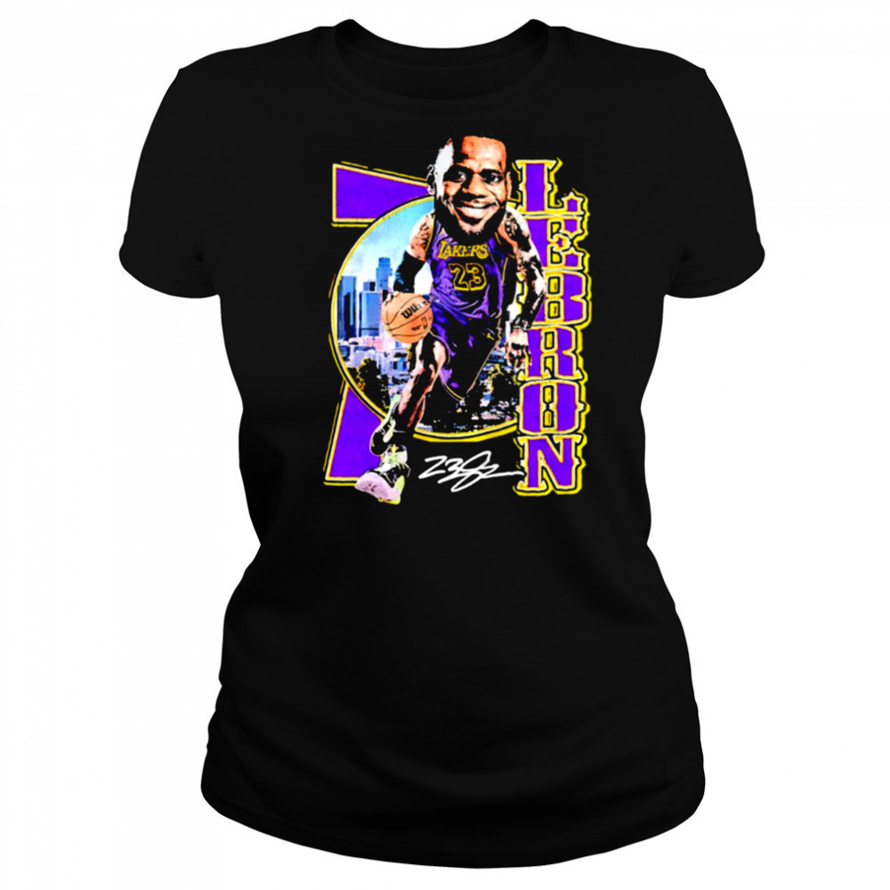 LeBron James Los Angeles Lakers big head signature shirt Women's T-shirt