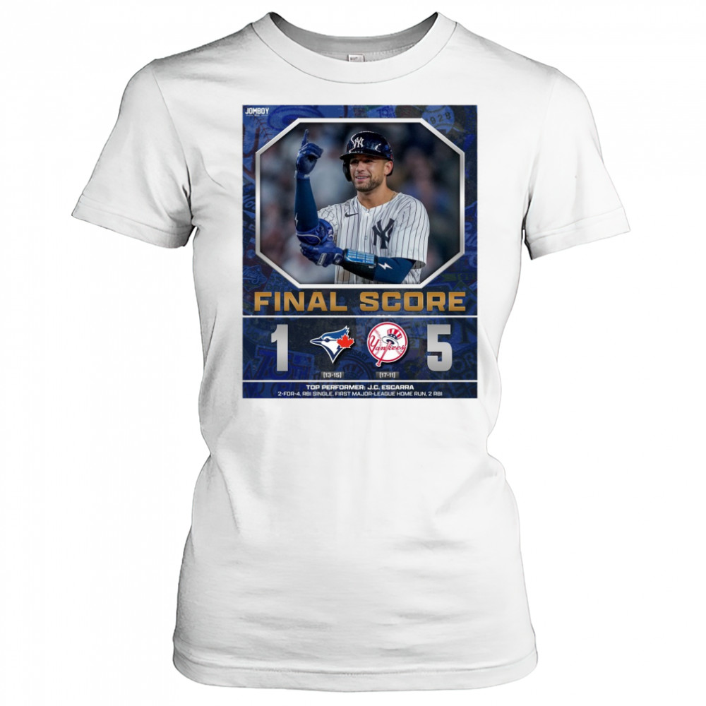 New York Yankees Win Toronto Blue Jays Final Score 5 – 1 Top Performer J.C. Escarra Poster t-shirt Women's T-shirt