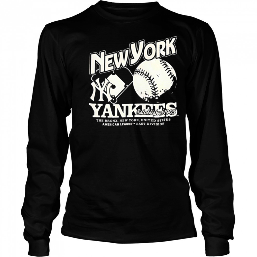 New York Yankees wordmark logo graphic shirt Long Sleeved