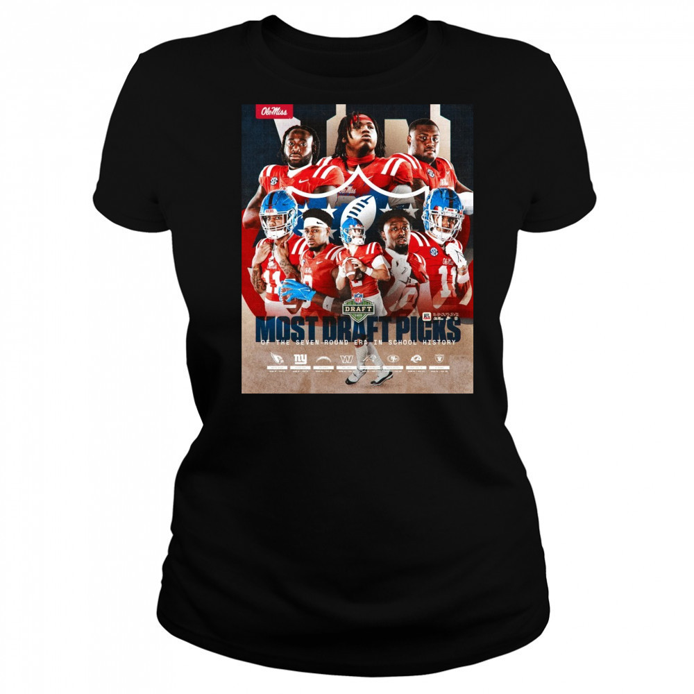 Ole Miss Rebels football Most Draft Picks Of The Seven-Round Era In School History 2025 NFL Draft Poster t-shirt Women's T-shirt
