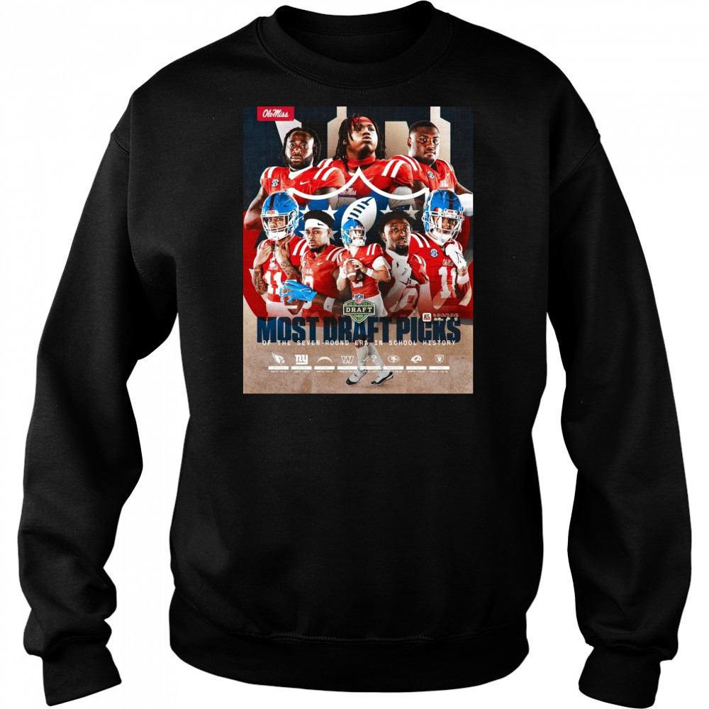 Ole Miss Rebels football Most Draft Picks Of The Seven-Round Era In School History 2025 NFL Draft Poster t-shirt Hoodie