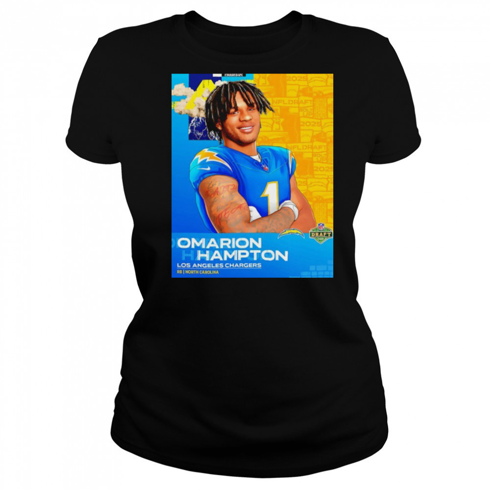 Omarion Hampton Los Angeles Chargers 2025 NFL Draft art shirt Women's T-shirt
