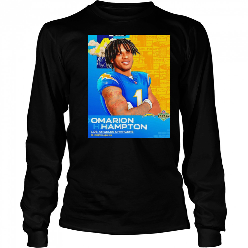 Omarion Hampton Los Angeles Chargers 2025 NFL Draft art shirt Long Sleeved