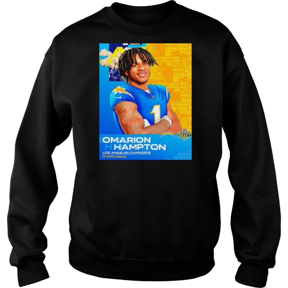 Omarion Hampton Los Angeles Chargers 2025 NFL Draft art shirt Hoodie