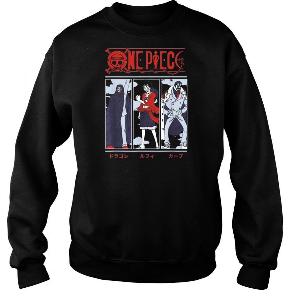 One Piece Anime Meet The Monkeys Dragon Luffy And Garp Shirt Hoodie