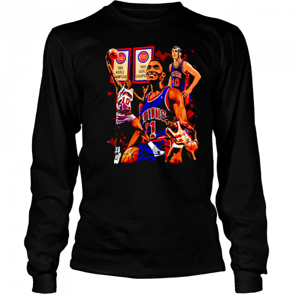 Pistons World champions 1989 graphic retro shirt Long Sleeved