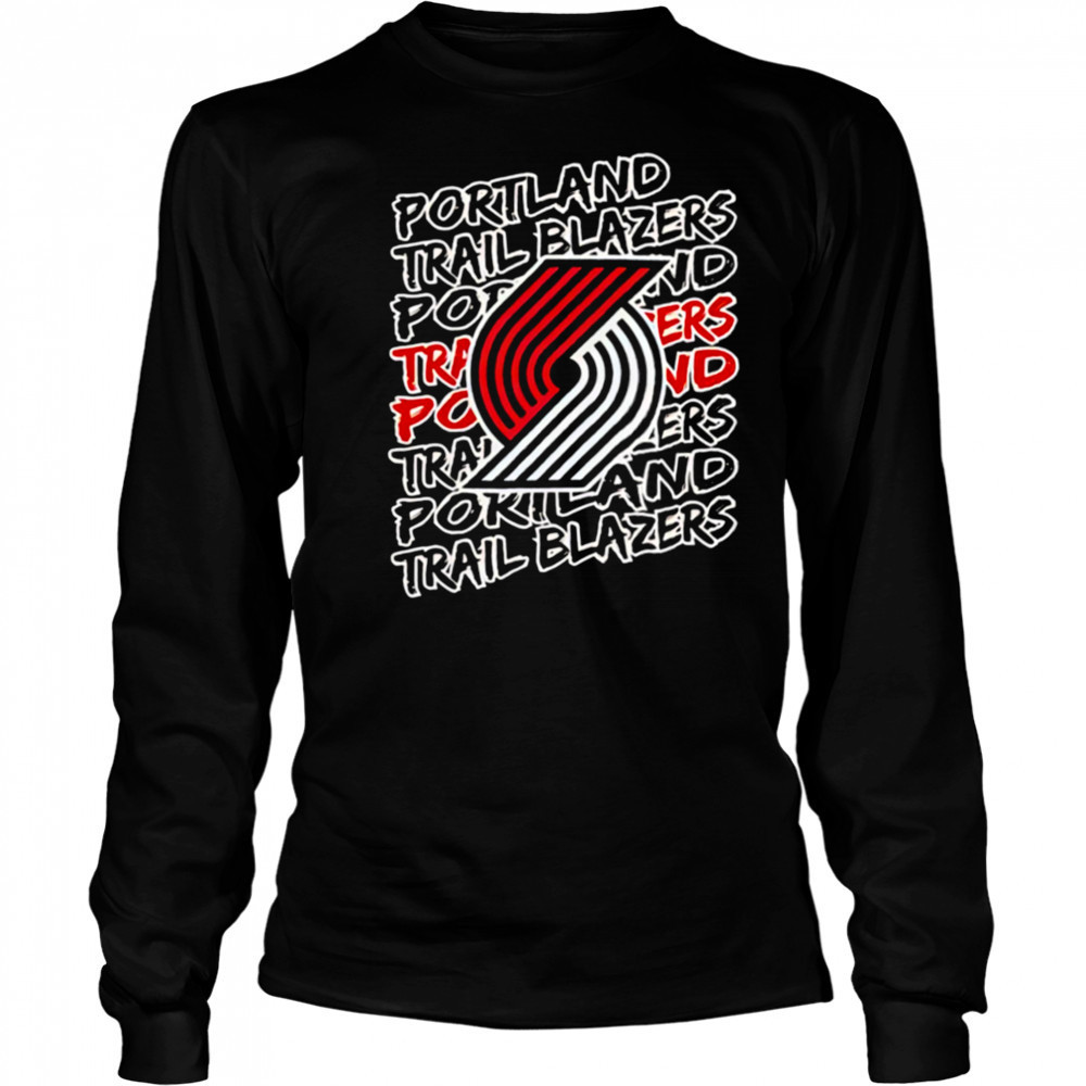 Portland Trail Blazers NBA logo repeat shirt Long Sleeved