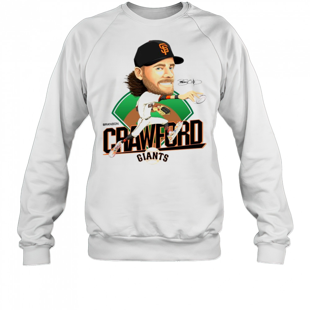 San Francisco Giants Celebrating The Legendary Brandon Crawford Caricature Signature MLB t-shirt Sweatshirt