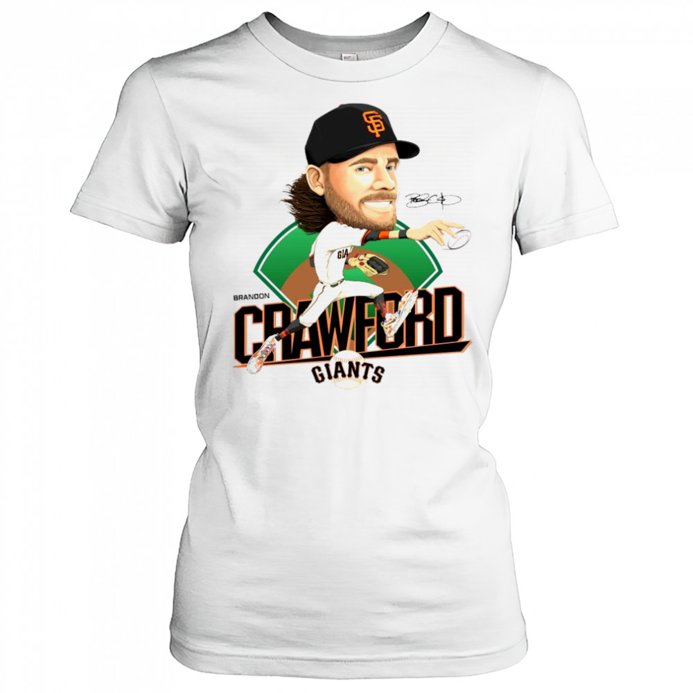 San Francisco Giants Celebrating The Legendary Brandon Crawford Caricature Signature MLB t-shirt Women's T-shirt