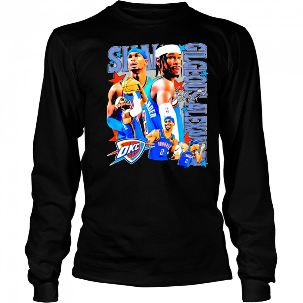 Shai Gilgeous Alexander Oklahoma City Thunder player collage shirt Long Sleeved
