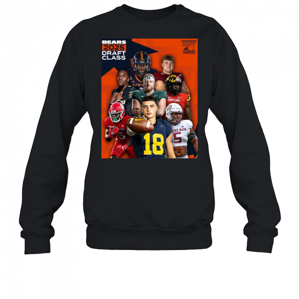 Spiked Refreshers Happy Thursday ZahQuan Frazier Ozzy Trapilo Luther Burden lll Chicago Bears 2025 Draft Class Poster t-shirt Sweatshirt