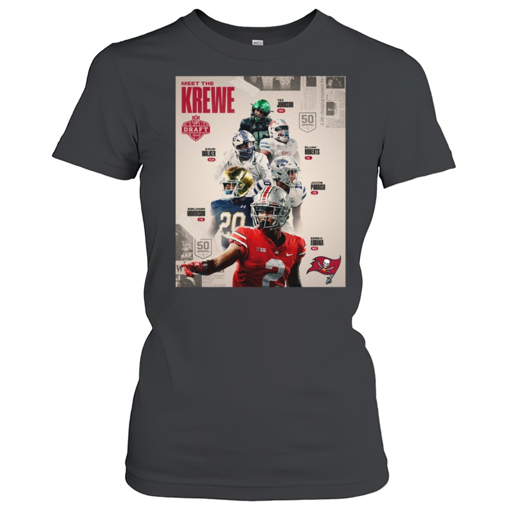 Tampa Bay Buccaneers Meet The Krewe NFL Draft 2025 John Walker Roberts Morrison Parrish Egbuka Poster t-shirt Women's T-shirt