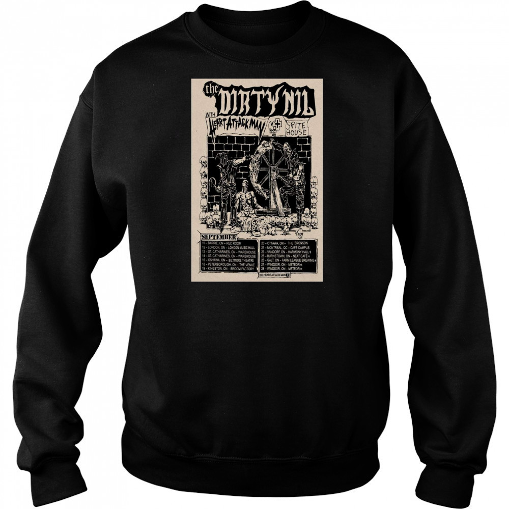 The Dirty Nil September Tour 2025 September 11 Barrie On Rec Room 12 London On London Music Hall t-shirt Hoodie