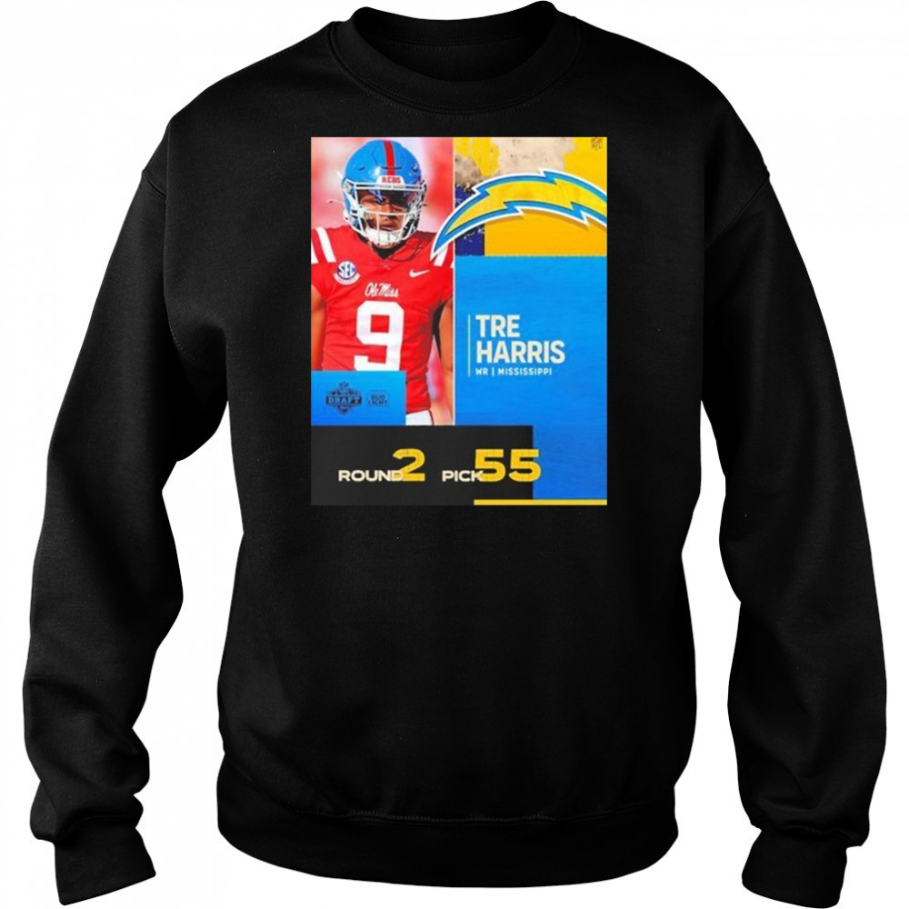 Tre Harris Los Angeles Chargers Pick 2025 Nfl Draft T-Shirt Hoodie