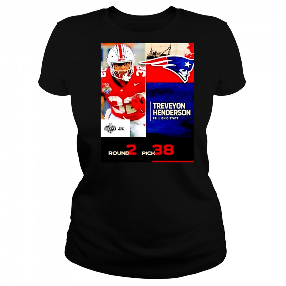 Treveyon Henderson New England Patriots 2025 Nfl Draft Poster T-Shirt Women's T-shirt
