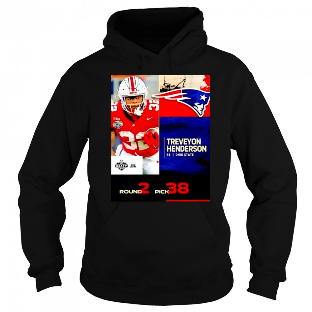 Treveyon Henderson New England Patriots 2025 Nfl Draft Poster T-Shirt Sweatshirt