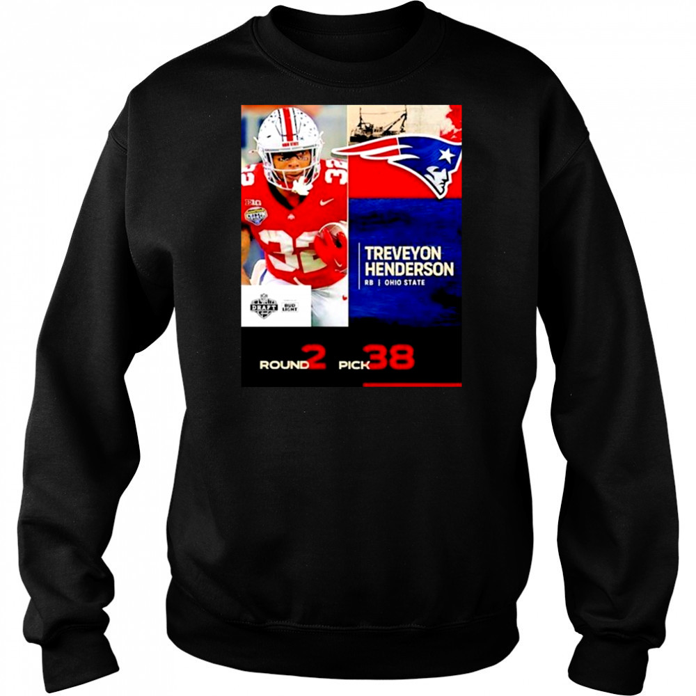 Treveyon Henderson New England Patriots 2025 Nfl Draft Poster T-Shirt Hoodie