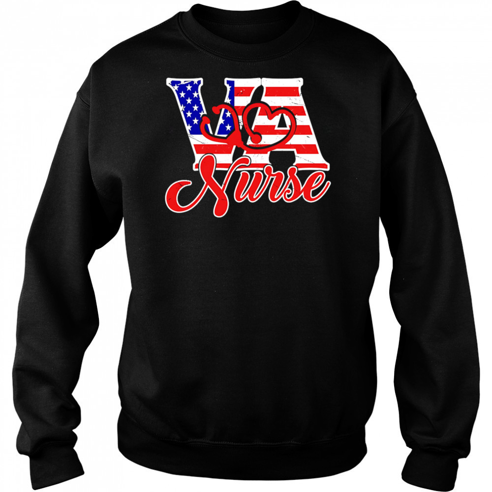 VA love nurse American flag shirt Hoodie