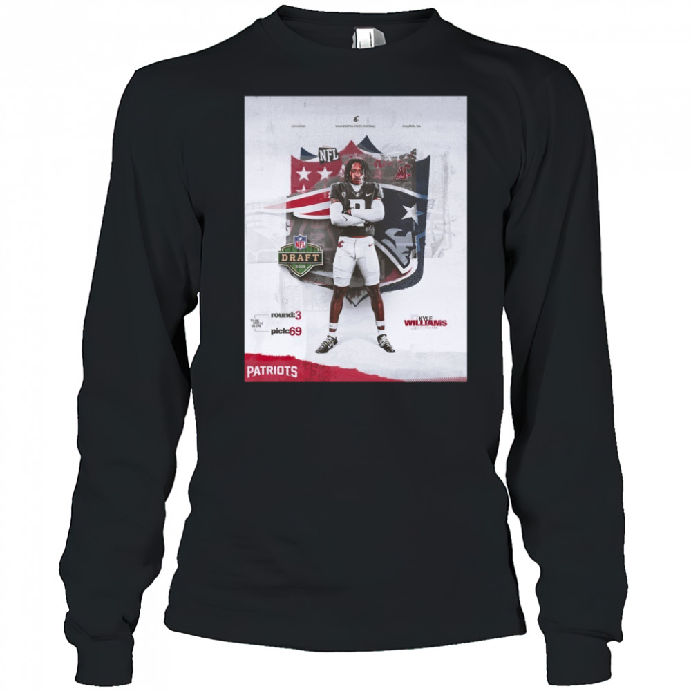 Washington State Cougars football Kyle Williams NFL Draft 2025 The Pick Is In Round 3 Pick 69 Poster t-shirt Long Sleeved