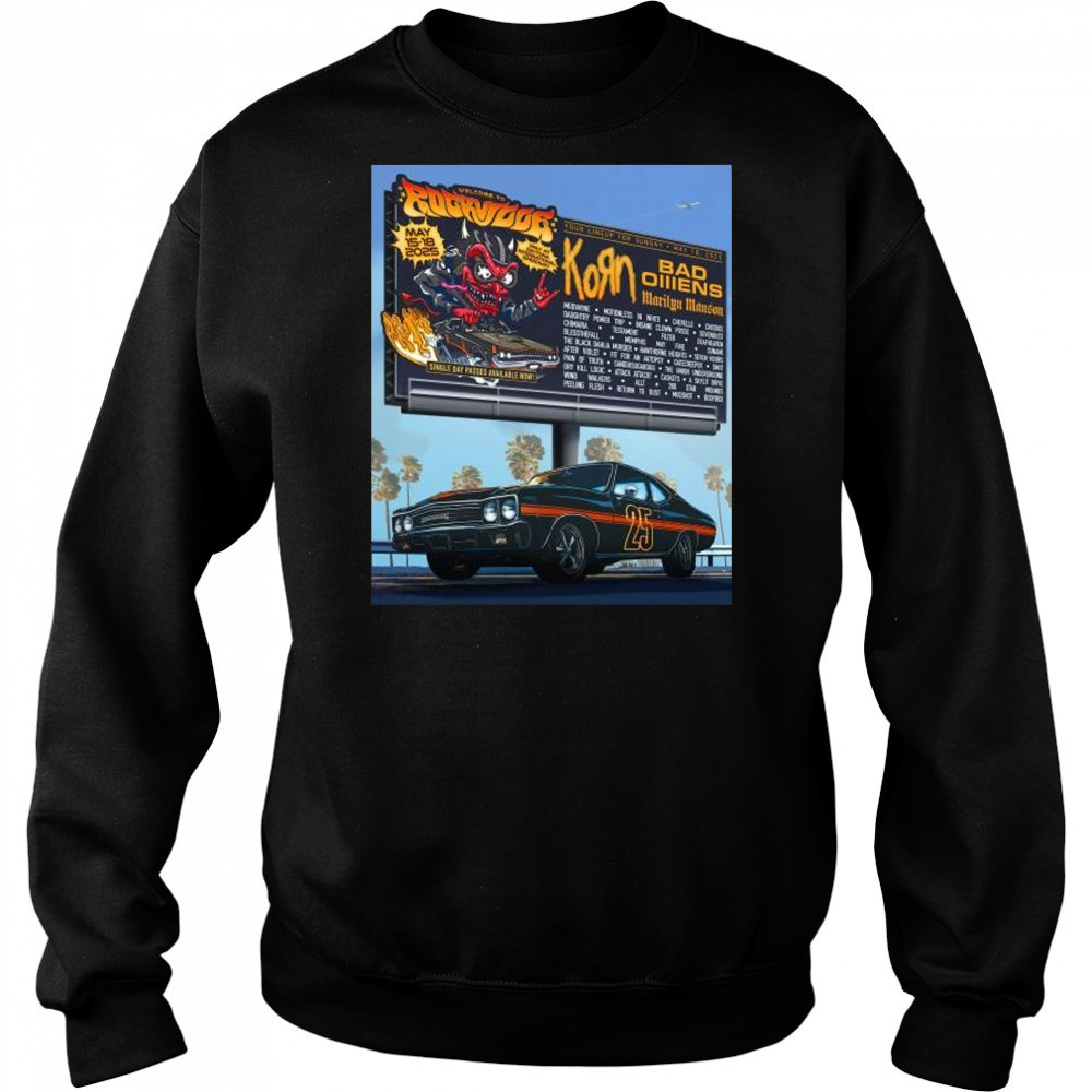 Welcome To Rockville May 15-18 2025 Korn Bad Olliens Marilyn Manson Only At Daytona International Speedway t-shirt Hoodie