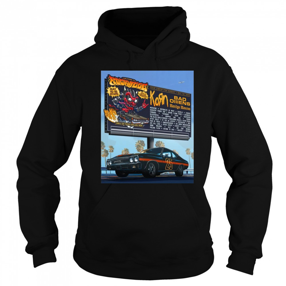 Welcome To Rockville Your Lineup For Sunday May 18 2025 Кояп Bad Omens Marilyn Manson Poster Graphic t-shirt Sweatshirt