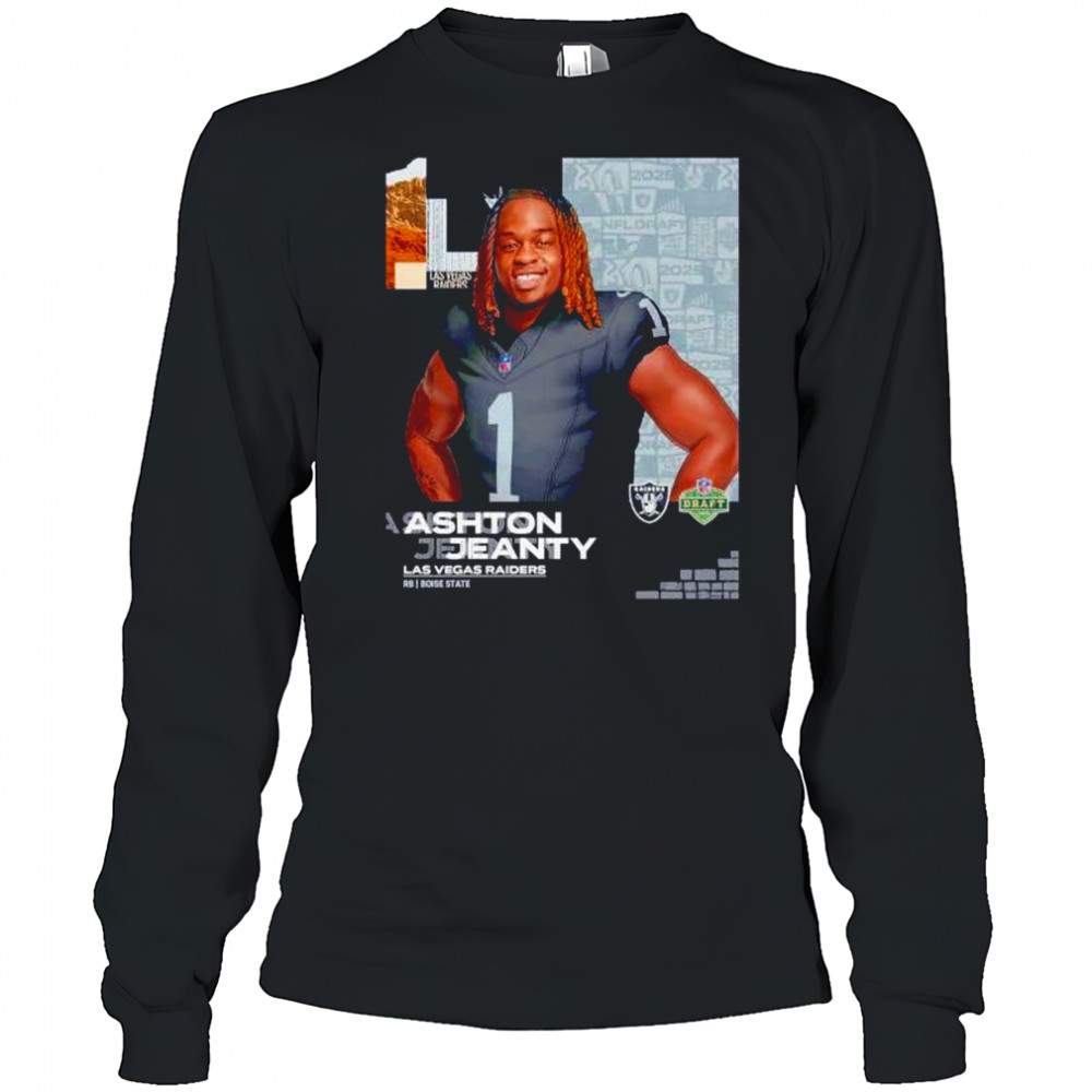 Ashton Jeanty Las Vegas Raiders 2025 NFL Draft cartoon shirt Long Sleeved