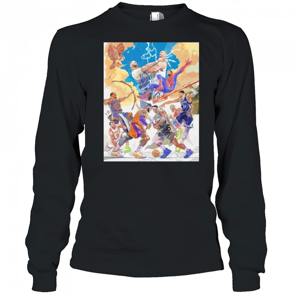 Battle of Gods NBA Playoffs 2025 Mavs vs Nuggets Lakers vs Timberwolves shirt Long Sleeved