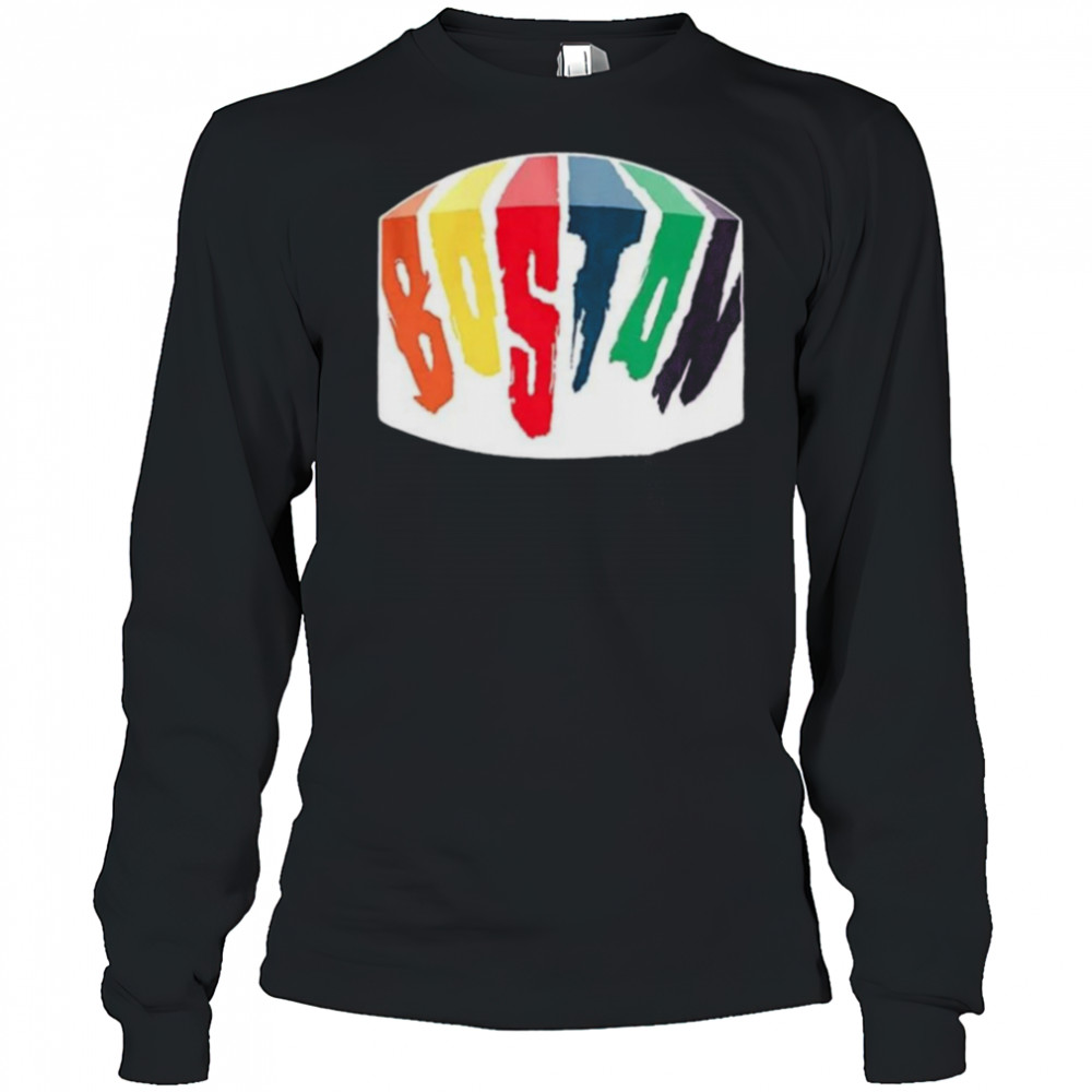 Boston rainbow paint colorful shirt Long Sleeved