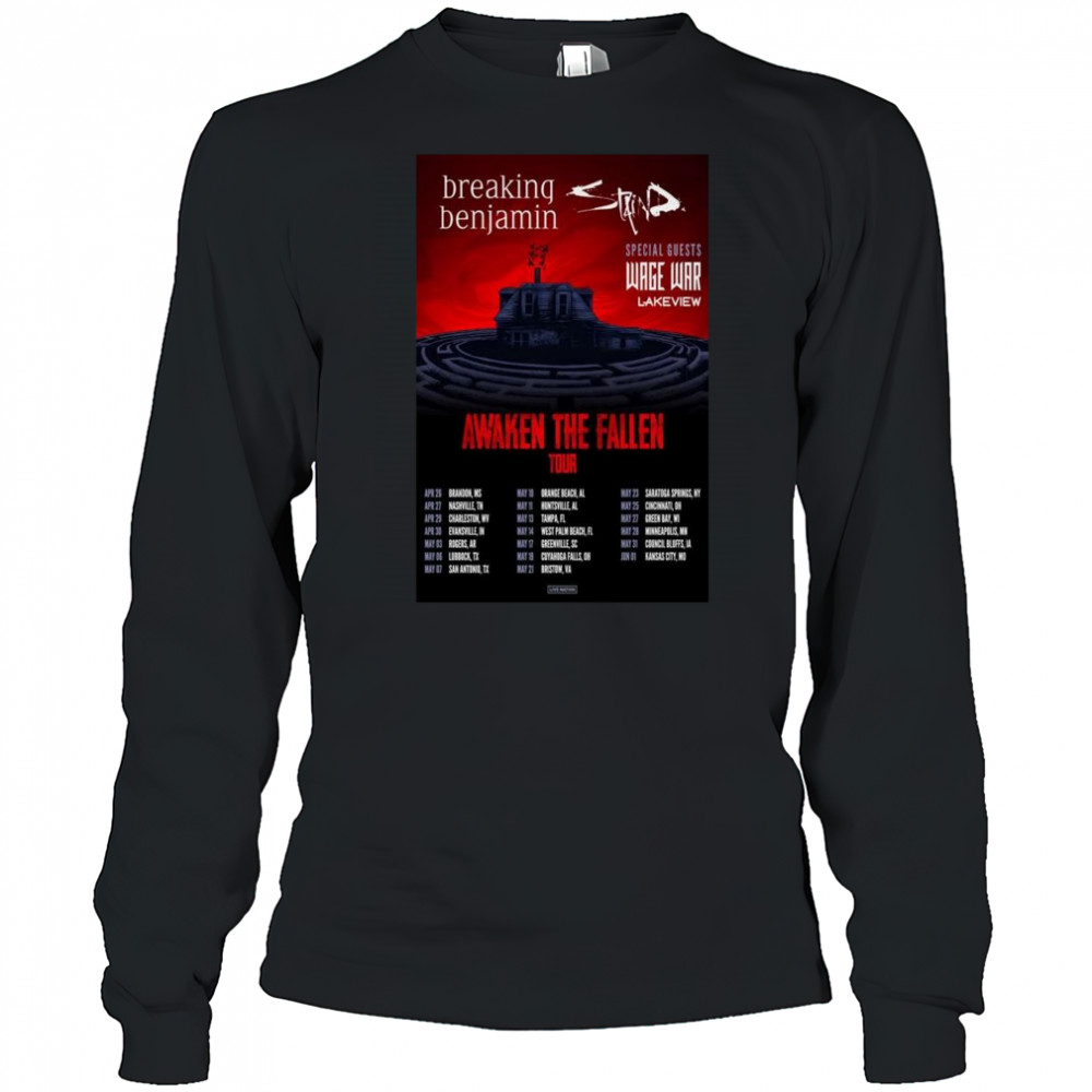 Breaking Benjamin With Staind & Wage War Tour 2025 Shirt Long Sleeved