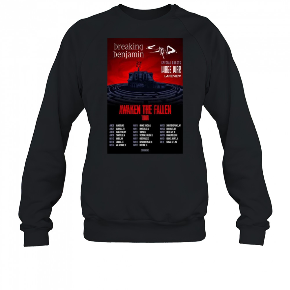 Breaking Benjamin With Staind & Wage War Tour 2025 Shirt Sweatshirt