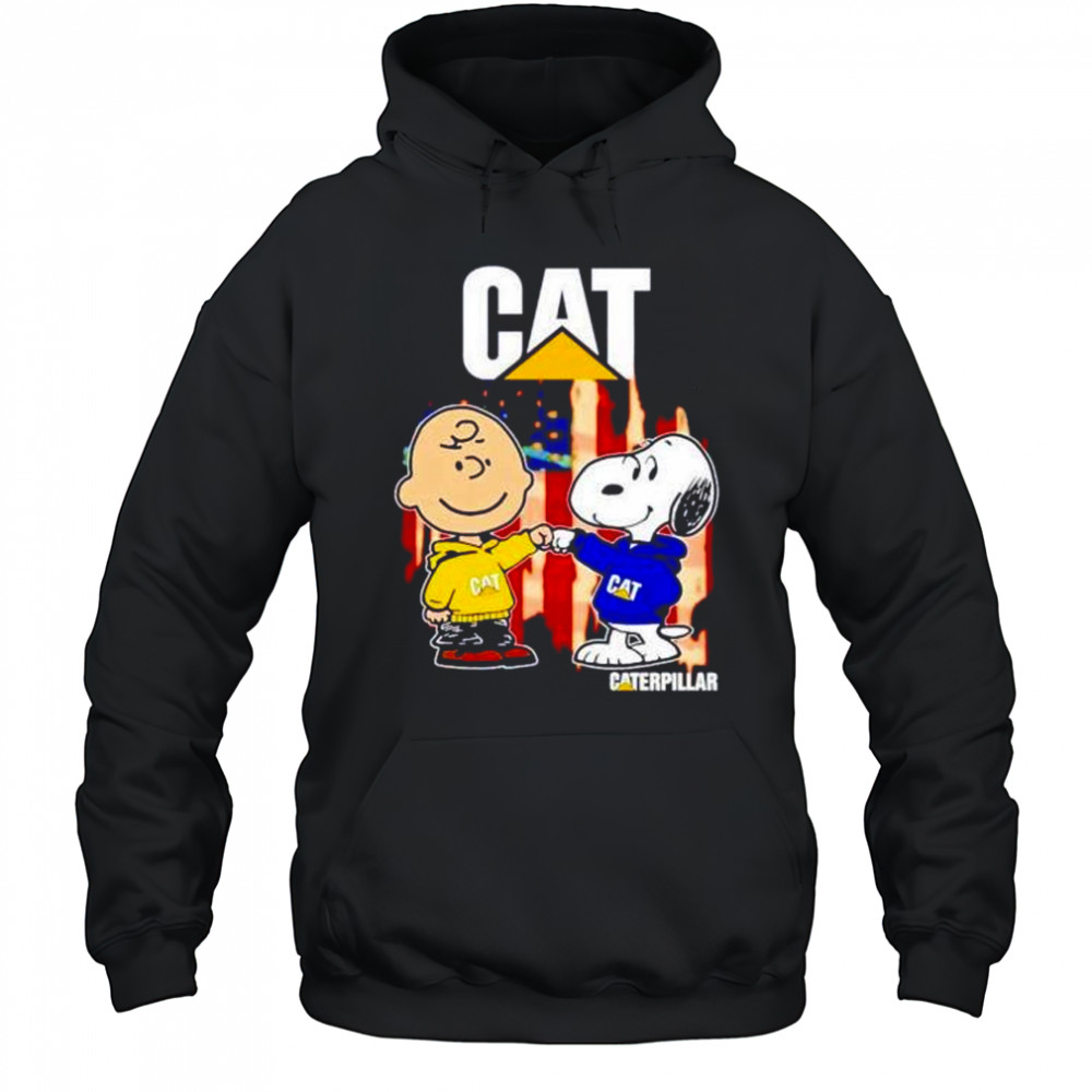 Caterpillar Charlie Brown and Snoopy shirt Hoodie