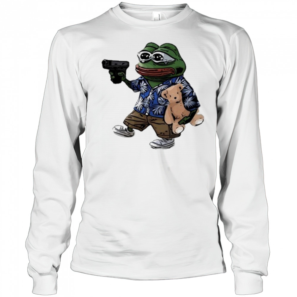 Creasy Fren Frog Meme T-shirt Long Sleeved