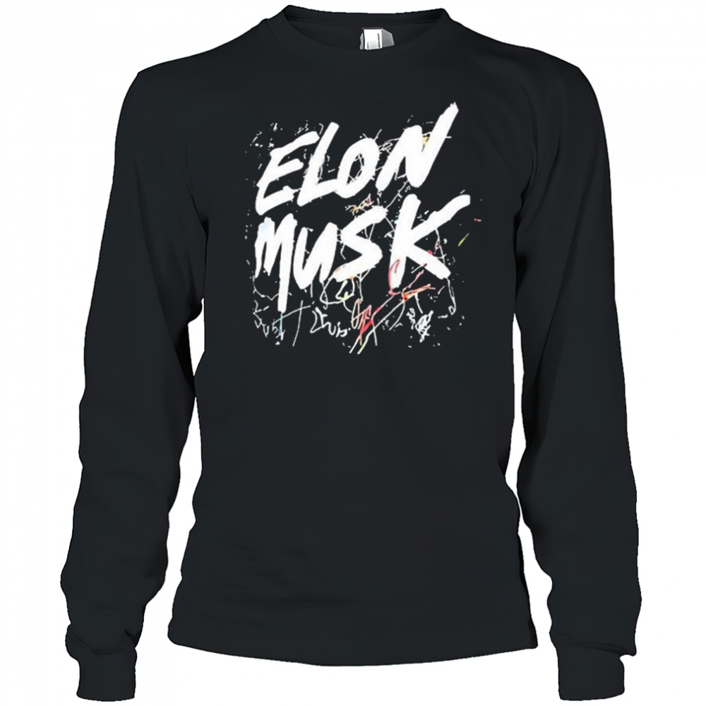 Elon Musk text scratchy 2025 t-shirt Long Sleeved