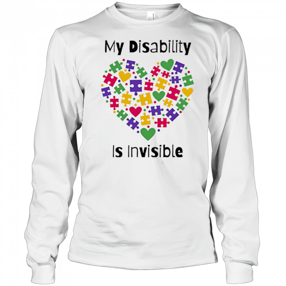 My Disability heart is invisible shirt Long Sleeved