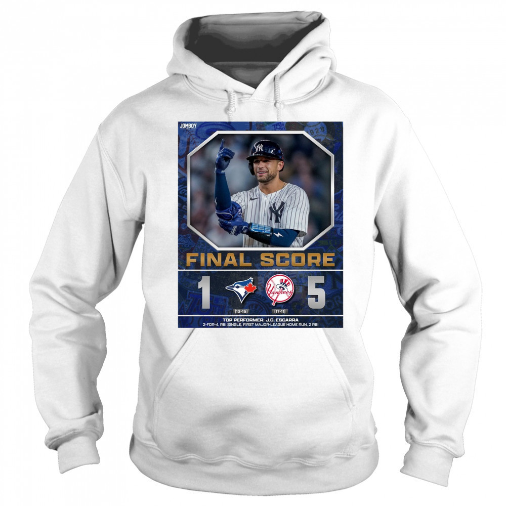 New York Yankees Win Toronto Blue Jays Final Score 5 – 1 Top Performer J.C. Escarra Poster t-shirt Sweatshirt