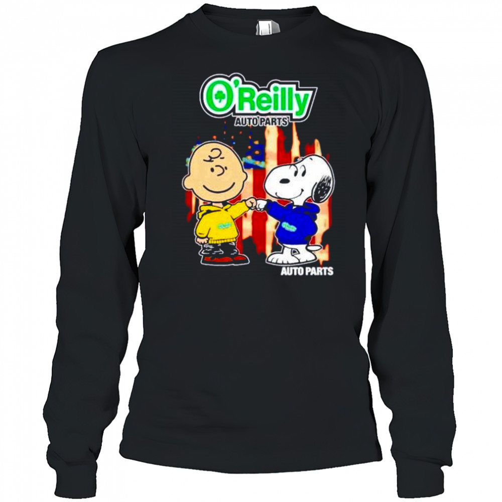 O’Reilly Auto Parts Charlie Brown and Snoopy shirt Long Sleeved