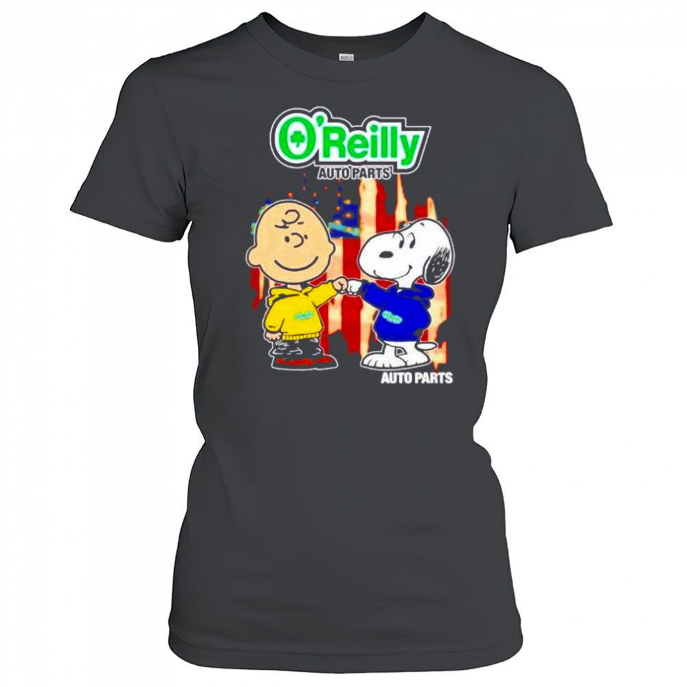 O’Reilly Auto Parts Charlie Brown and Snoopy shirt Women's T-shirt