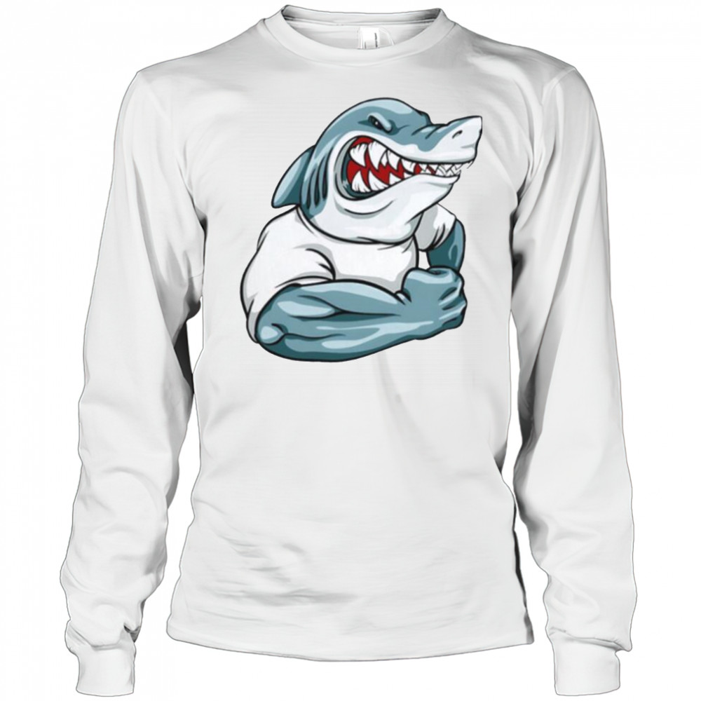 Strong shark gym shirt Long Sleeved
