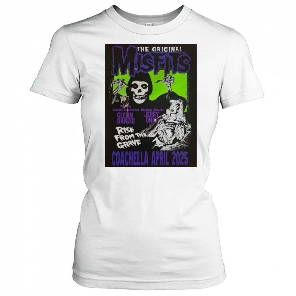 The Original Misfits Coachella April 2025 Glenn Danzig Jerry Only Rise From The Grave Poster t-shirt Women's T-shirt