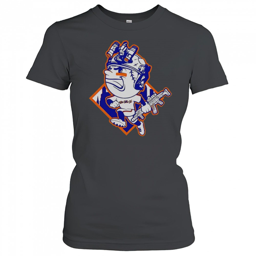 Top New York Mets Mr. Met Mascot Soldier’s Helmet T-Shirt Women's T-shirt