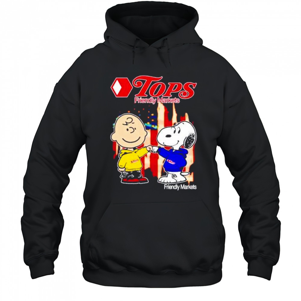 Tops Friendly Markets Charlie Brown and Snoopy shirt Hoodie