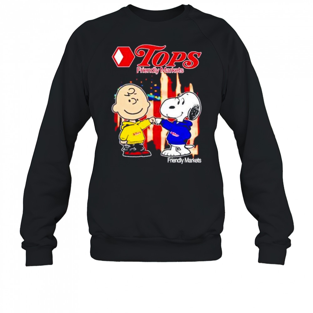 Tops Friendly Markets Charlie Brown and Snoopy shirt Sweatshirt