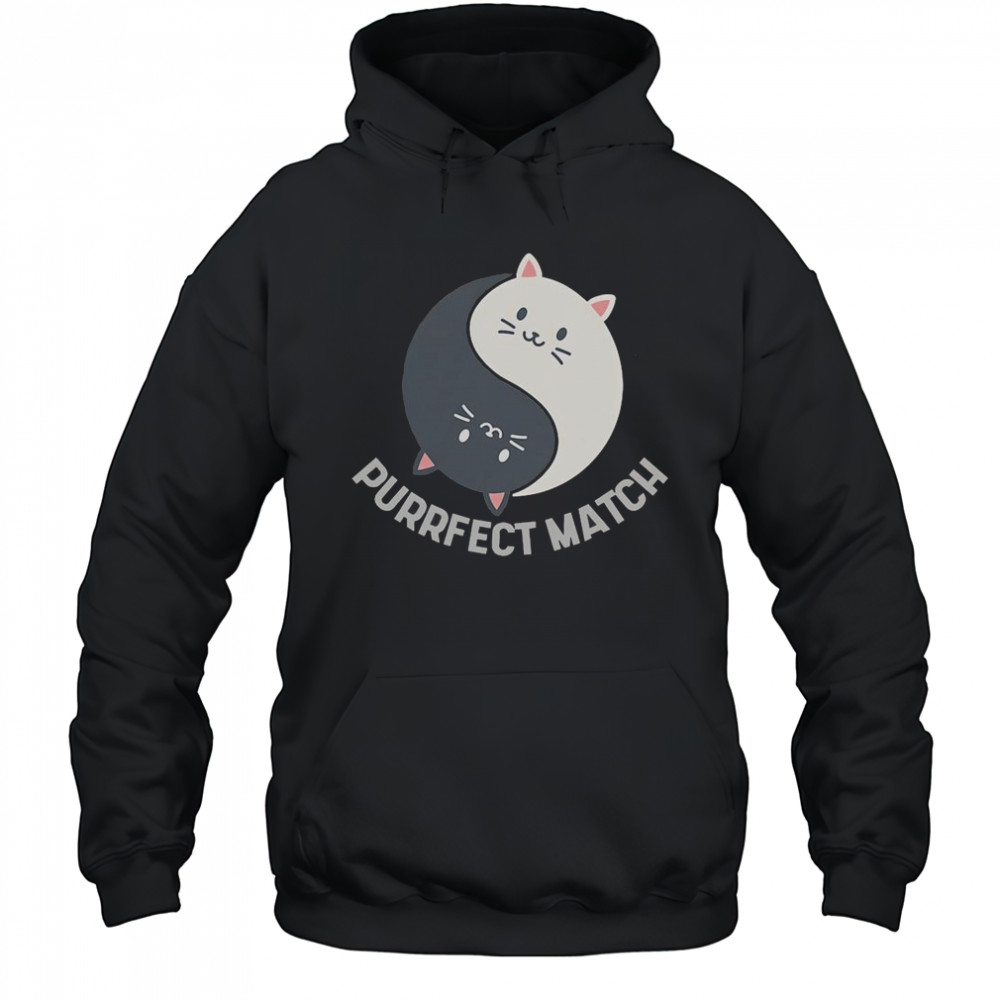 Good Purrfect Match Balance Cats Cute Kawaii Art T-Shirt Hoodie